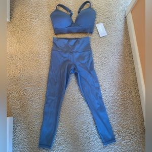 Matching set! athleta set small 7/8 elation rib tight, s D-DD worn not new tags